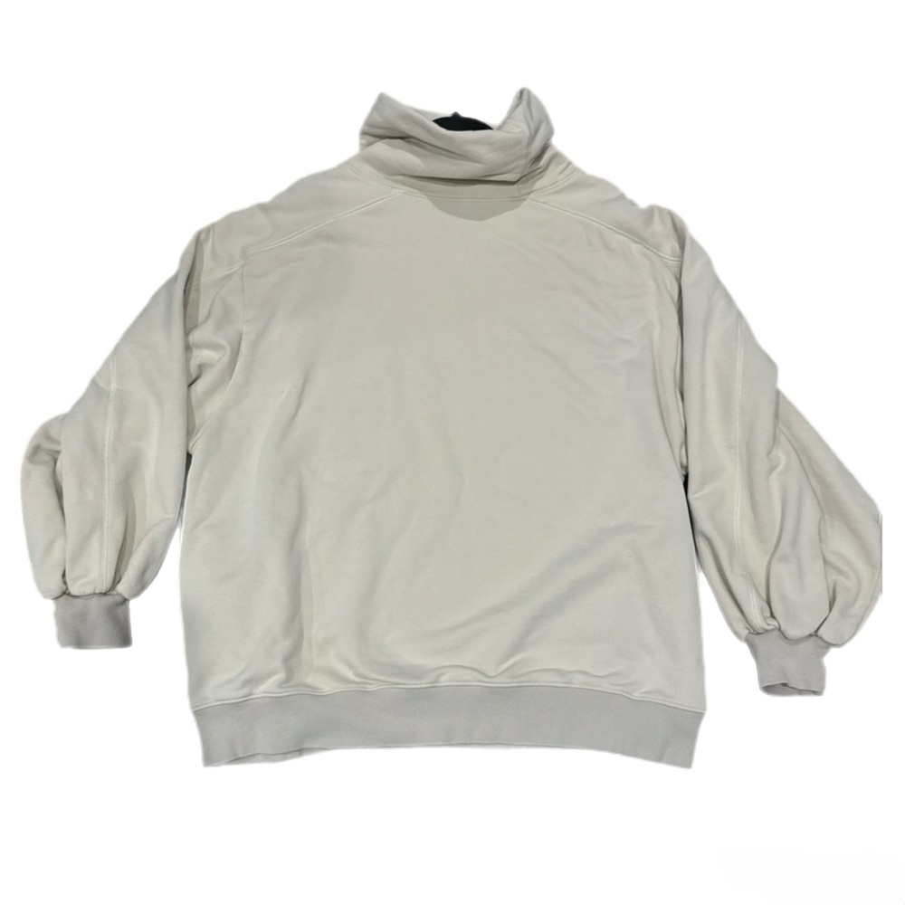 NAP Loungewear Cream Boxy Turtleneck Sweatshirt | Size Small | Like New - Picture 5 of 5